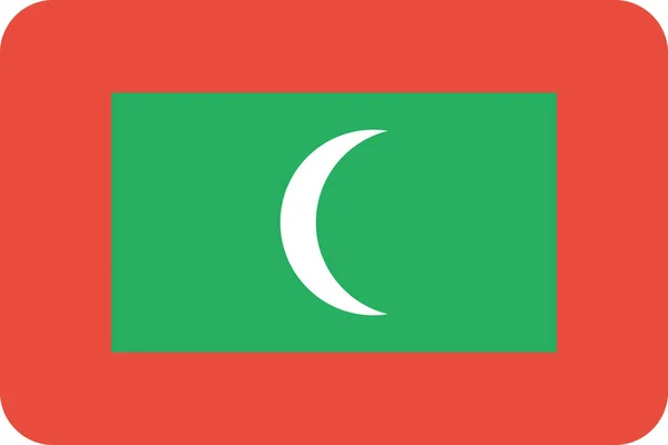 Land Vlag Maledives Pictogram Platte Stijl — Stockvector