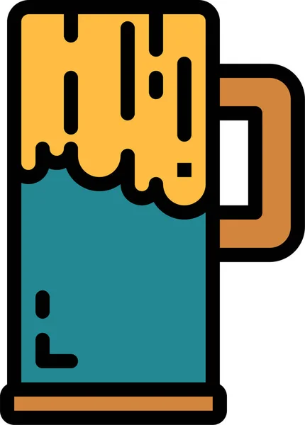 Μπύρα Ποτό Τροφίμων Εικονίδιο Filledskip Στυλ — Διανυσματικό Αρχείο