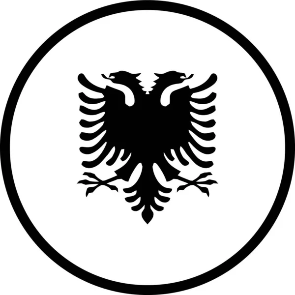 Albania Icona Del Paese Albanese Stile Contorno — Vettoriale Stock