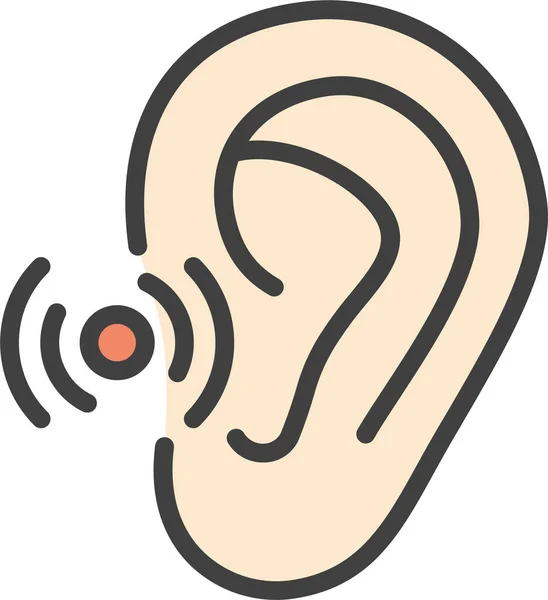 Ασθένεια Αυτί Ακουστικό Εικονίδιο Filledskip Στυλ — Διανυσματικό Αρχείο