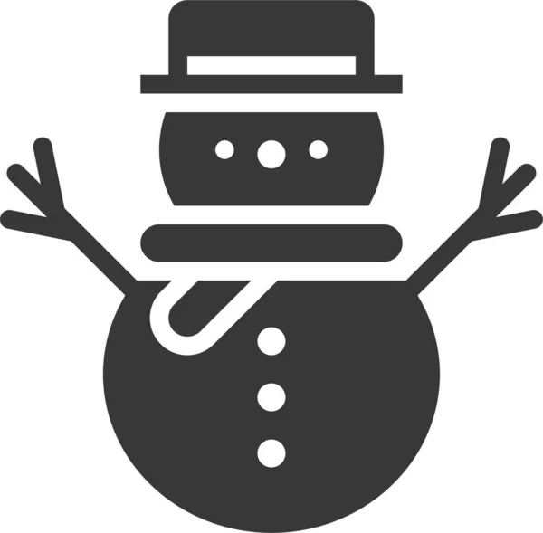 Boże Narodzenie Wakacje Śnieg Ikona Solidnym Stylu — Wektor stockowy