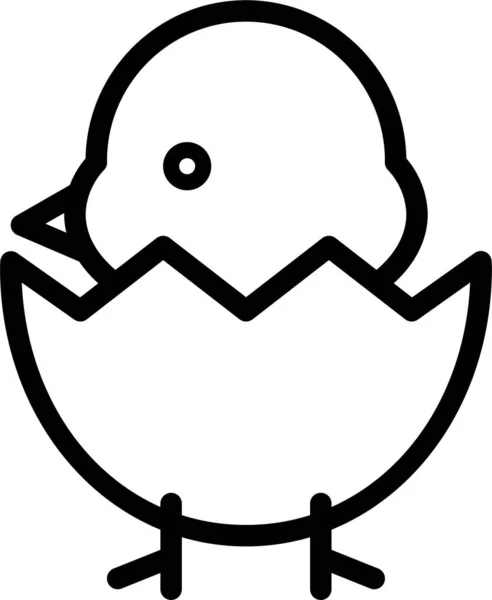 Animal Chick Picnic Icono Estilo Esquema — Vector de stock