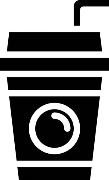 Pryč Šálek Kávy Ikona Pevném Stylu — Stockový vektor