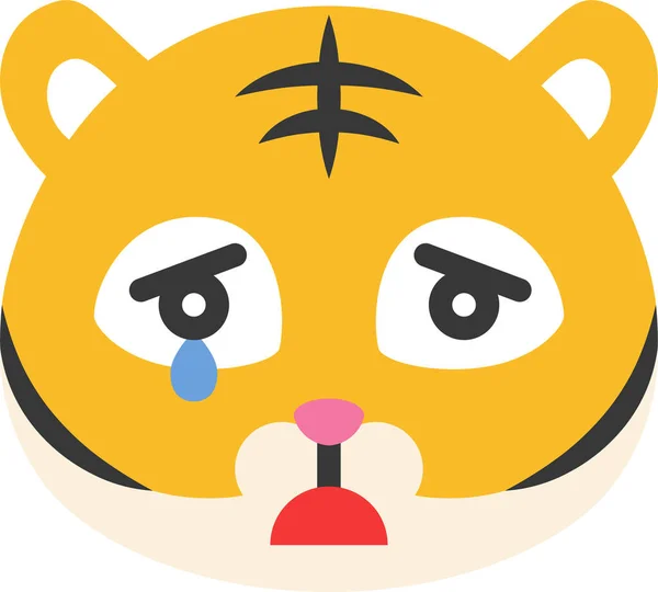 Animal Cry Emoji Icon Flat Style — Stock Vector
