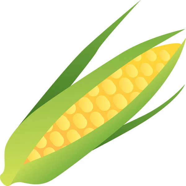 Кукурудзяна Їжа Здоровий Значок Гладкому Стилі — стоковий вектор