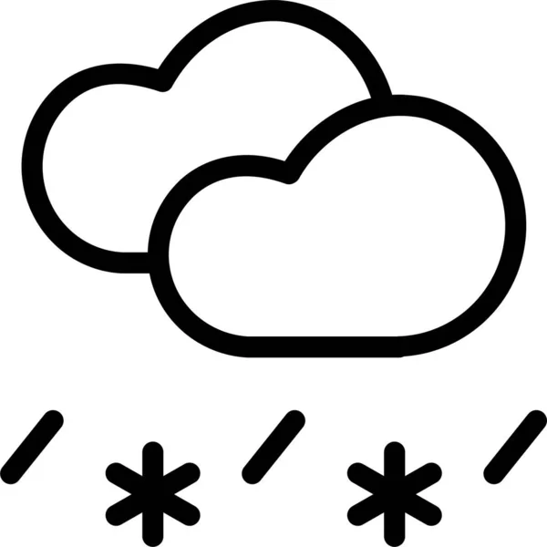 Σύννεφο Σύννεφα Βροχή Εικονίδιο Στυλ Περίγραμμα — Διανυσματικό Αρχείο