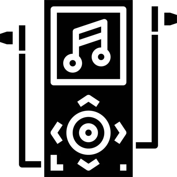 Interface Icône Lecteur Musique Dans Style Solide — Image vectorielle