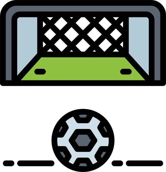 Wettbewerb Tor Fußball Ikone Filedoutline Stil — Stockvektor