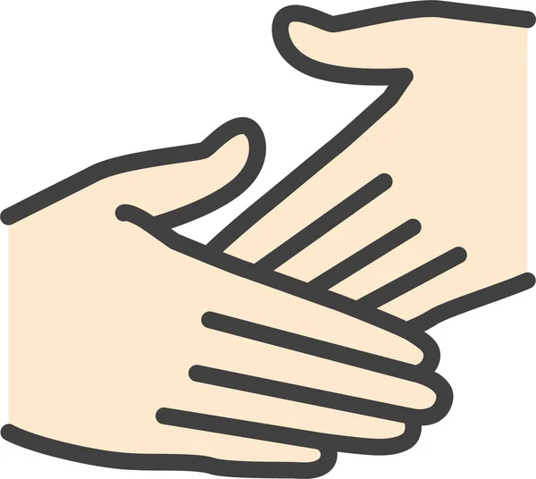 Hands Handshake Touch Icon Filledoutline Style — Stock Vector