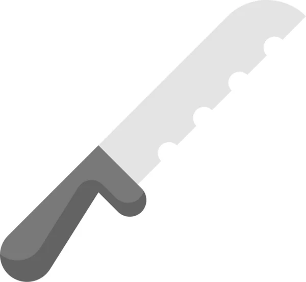 Cuchillo Pan Cocina Icono Utensilios Cocina Estilo Plano — Archivo Imágenes Vectoriales