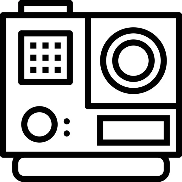 Câmera Vídeo Digitalcâmera Eletrônica Ícone Estilo Esboço — Vetor de Stock