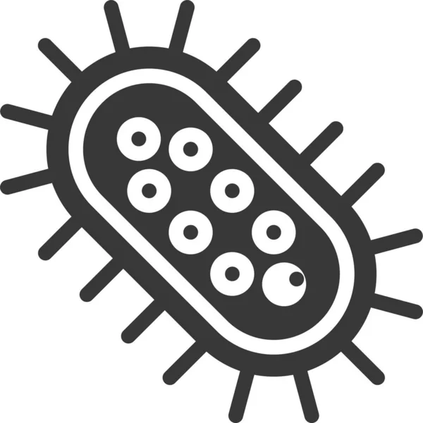 Bakteri Hücre Hastalığı Simgesi Katı Biçimde — Stok Vektör