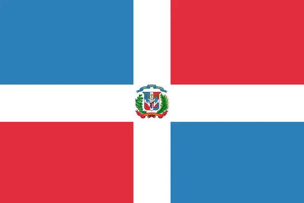 Land Dominikanische Flagge Ikone Flachen Stil — Stockvektor