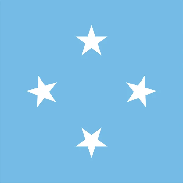 Bandiera Paese Icona Micronesia Stile Piatto — Vettoriale Stock