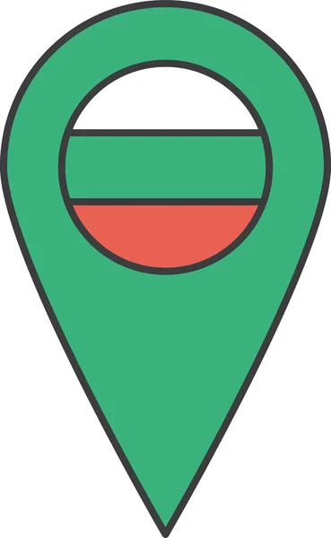 Bulharská Ikona Země Vyplněném Stylu Obrysu — Stockový vektor