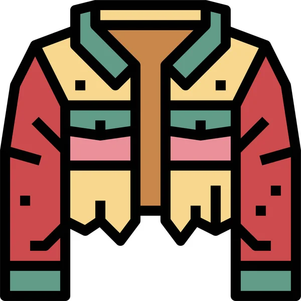 Clothing Fashion Jacket Icon Filledoutline Style — Stock Vector