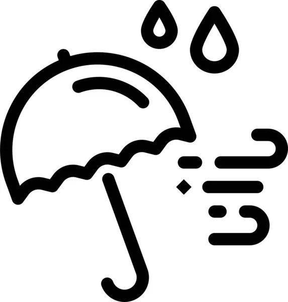 Autumn Rain Rainfall Icon Outline Style — Stock Vector