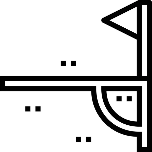Значок Углового Флага Стиле Контура — стоковый вектор