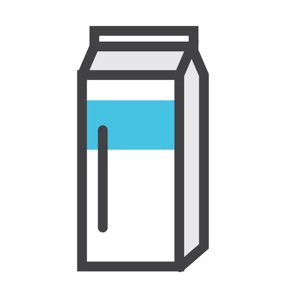 冷牛奶包装图标 以丝状轮廓风格制作 — 图库矢量图片