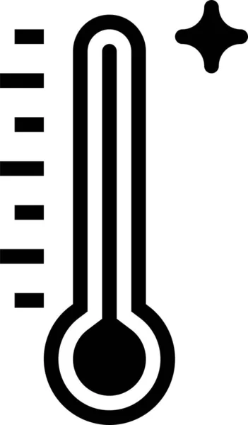 Temperatur Thermometer Wetter Ikone Soliden Stil — Stockvektor