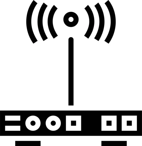 Internet Router Wifi Symbol Soliden Stil — Stockvektor