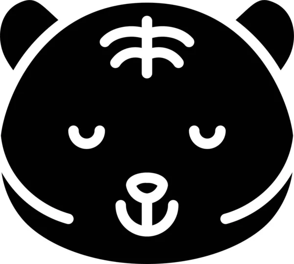 Икона Эмодзи Животных Твердом Стиле — стоковый вектор
