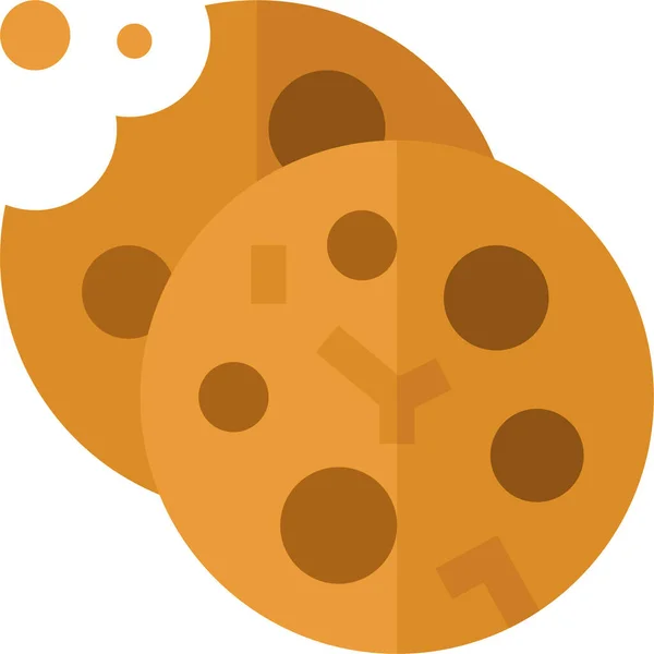 Кавове Печиво Їжа Значок Плоскому Стилі — стоковий вектор