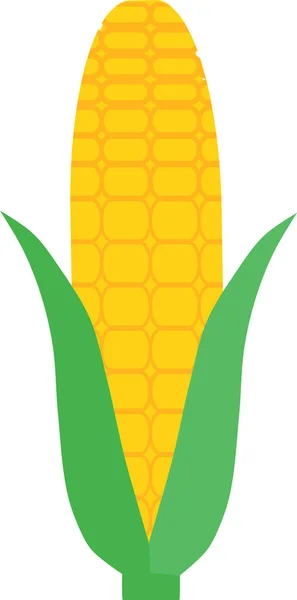 Кукурудзяна Їжа Свіжа Ікона Плоскому Стилі — стоковий вектор