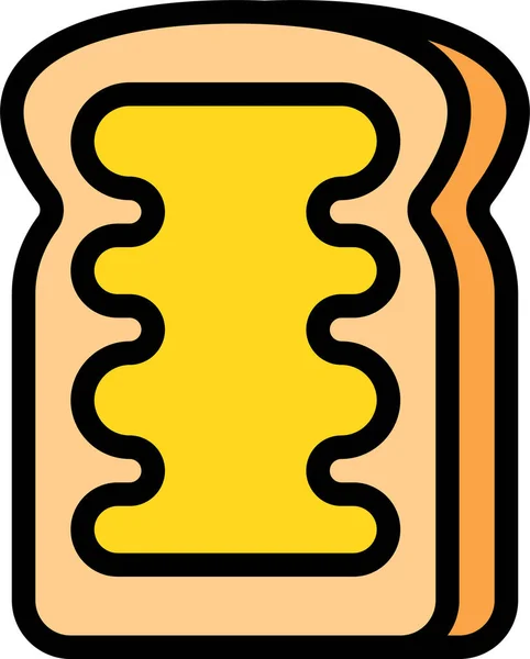 Comida Pan Hamburguesa Icono — Vector de stock