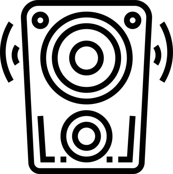 Icono Del Altavoz Musical Audio Estilo Esquema — Vector de stock