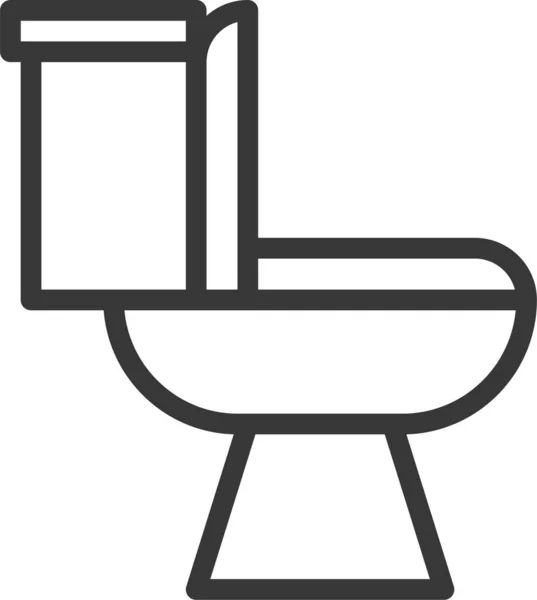 Badewanne Badezimmerspülung Toilette Symbol Umriss Stil — Stockvektor