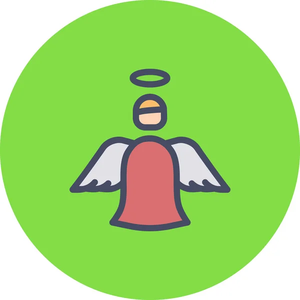Angel Christmas Fairy Icon Filledoutline Style — Stock Vector