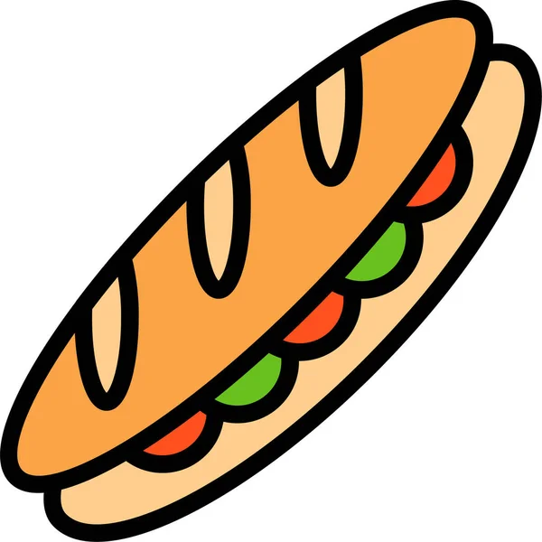 面包食品汉堡包图标 — 图库矢量图片