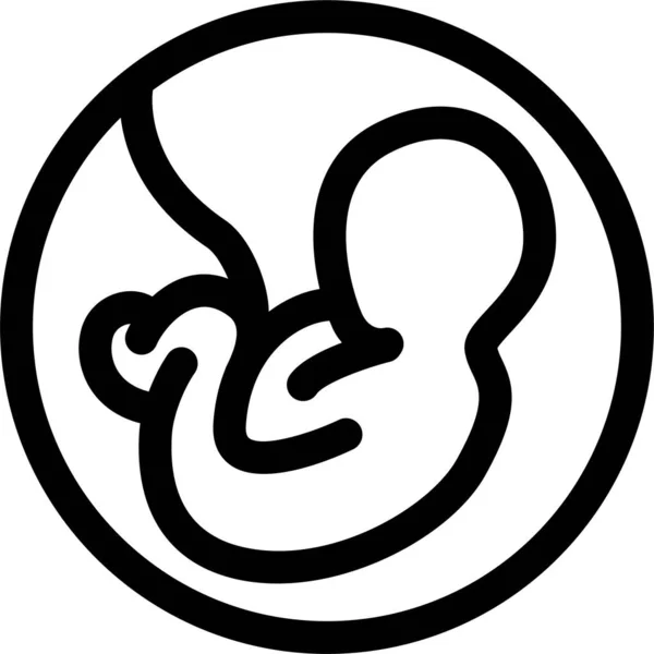 Bebé Embrión Feto Icono Estilo Esquema — Archivo Imágenes Vectoriales