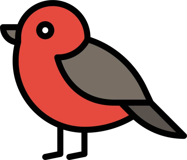 Oiseau Nature Rouge Poitrine Icône — Image vectorielle