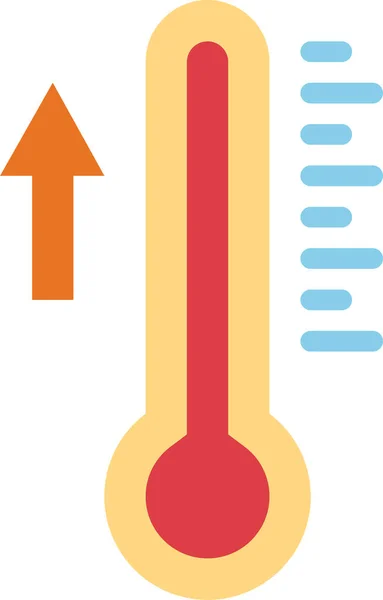 Ícone Temperatura Mercúrio Celsius Estilo Plano —  Vetores de Stock