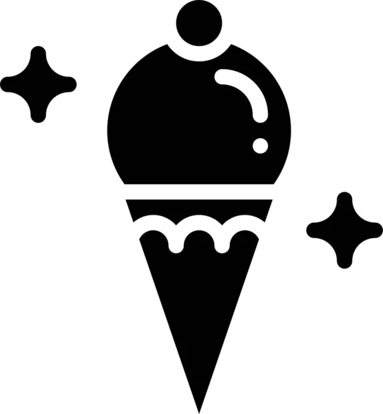 Cream Dessert Food Icon Solid Style — Stock Vector