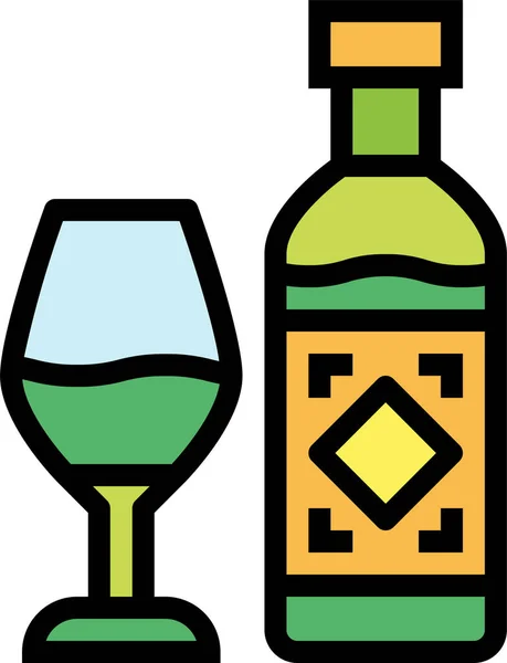 Bebidas Alcohólicas Icono Vidrio Estilo Filledoutline — Archivo Imágenes Vectoriales