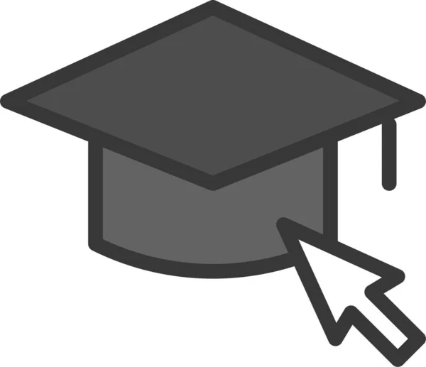 Kurz Learning Graduation Cap Icon Filledoutline Style — Stockový vektor