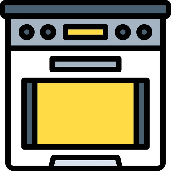 Bakkerij Gebakken Oven Icoon Filedoutline Stijl — Stockvector