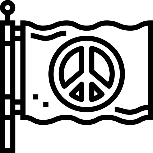 Bandiera Love Peace Icon Culturaccomandazioni Categoria — Vettoriale Stock