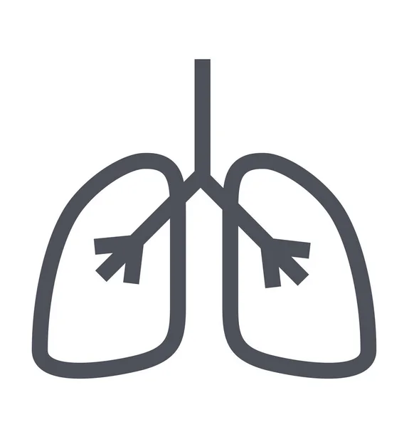 Anatomia Dos Pulmões Respirar Ícone Estilo Esboço — Vetor de Stock