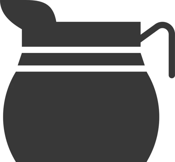Кухонная Посуда Стеклянный Горшок Икона Твердом Стиле — стоковый вектор