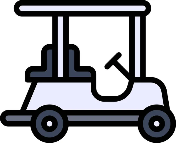 Trasporto Veicolo Golf Auto Icona Pieno Stile Contorno — Vettoriale Stock