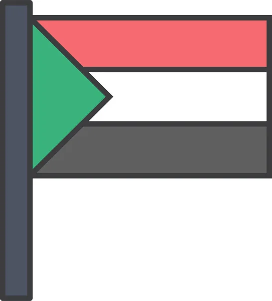 Icono Bandera Del País Africano Estilo Filledoutline — Vector de stock