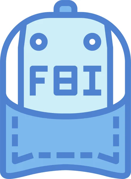 Cap Fbi Hat Icon Filledoutline Style — Stock Vector