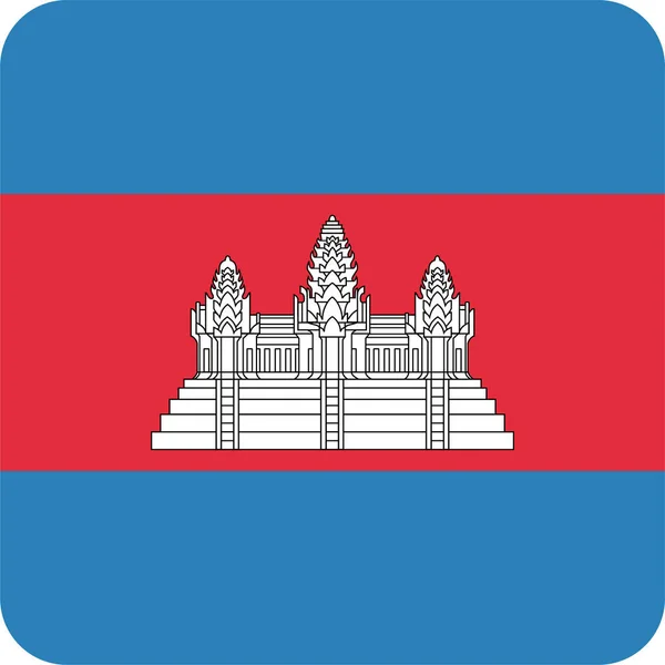 Ícone Cambodia País Cambojano Estilo Plano — Vetor de Stock