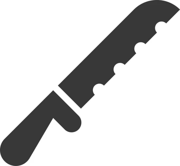 Nóż Chleba Kuchnia Kuchnia Ikona Naczynia Stałym Stylu — Wektor stockowy