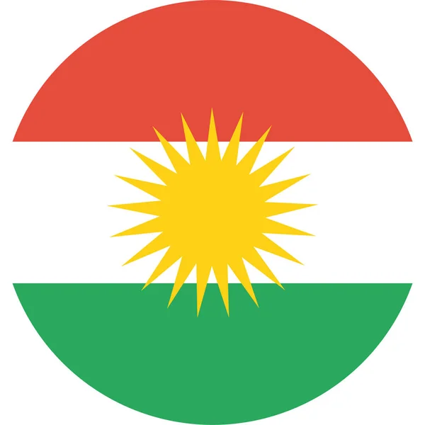 Flag Kurdish Kurdistan Icon Flat Style — Διανυσματικό Αρχείο