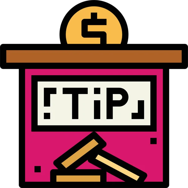 Doos Winkelen Tip Icoon Filedoutline Stijl — Stockvector